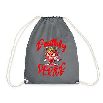 Deathly Period Erdbeerwoche Humorvoll - Turnbeutel - Grau - Vorne