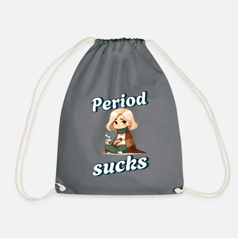 Periode Sucks Lustiges Statement - Turnbeutel - Grau