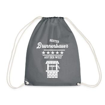 Bester Brunnenbauer Meister Chef Azubi Brunnenbau - Turnbeutel - Grau - Vorne