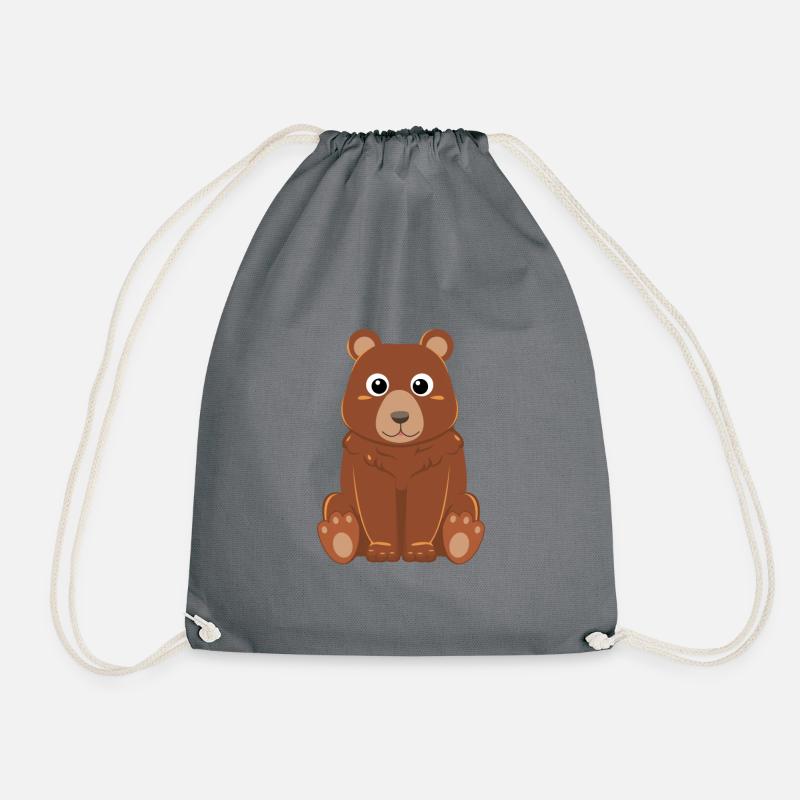Bär Braunbär Teddy Grummelbär Bärchen Bären - Turnbeutel - Grau