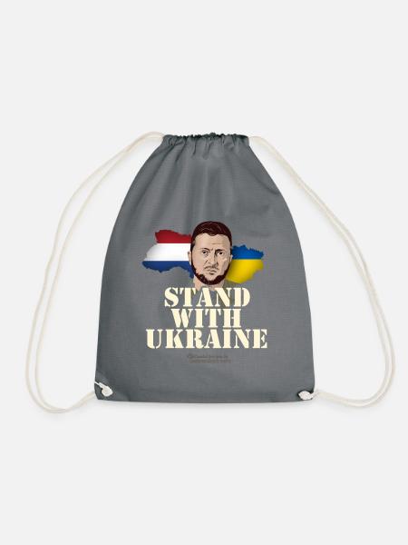 Ukraine Niederlande Motto Stand with Ukraine - Turnbeutel - Grau
