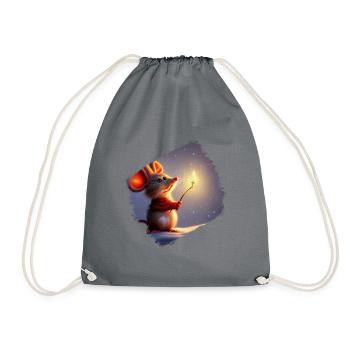 Christmas Mouse - Drawstring Bag - grey - Front