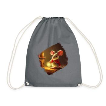 Christmas Mouse - Drawstring Bag - grey - Front