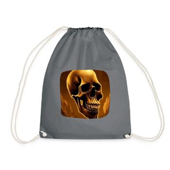 Skull Biker - Drawstring Bag - grey - Front