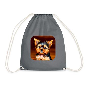 Yorkshire Terrier Chiot - Sac de sport léger - gris - Devant