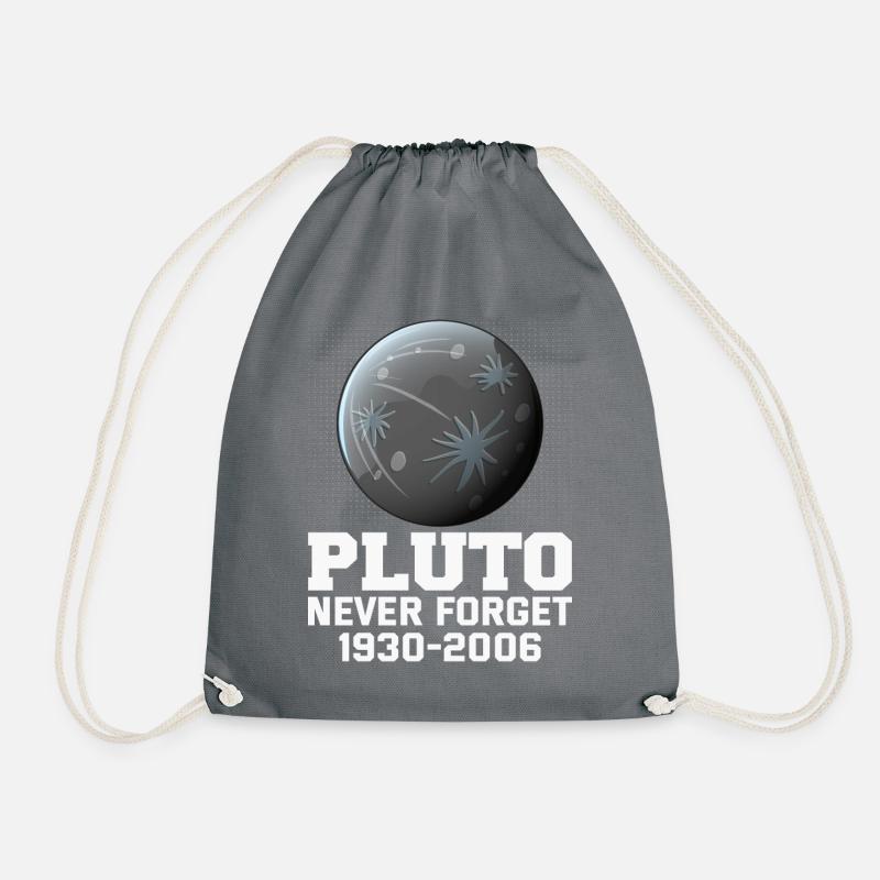 Pluto Never Forget Planet Vintage Retro - Drawstring Bag - grey