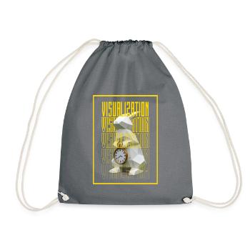 abstrakt hase uhr Illustration - Turnbeutel - Grau - Vorne