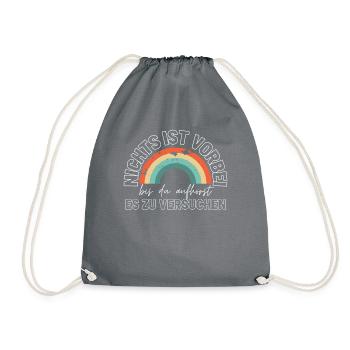 Sprücheshirts Motivationssprüche Motivationsspruch - Turnbeutel - Grau - Vorne