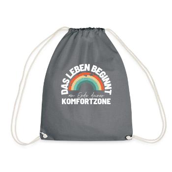 Sprücheshirts Motivationssprüche Motivationsspruch - Turnbeutel - Grau - Vorne