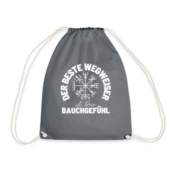 Wegweiser RUNEN viking CELTIC - VEGVISIR - Turnbeutel - Grau - Vorne