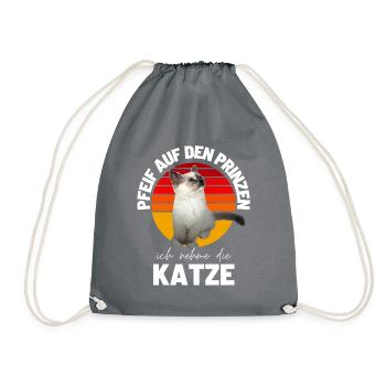 Lustiger Katzen Spruch Katze Kätzchen Kitten - Turnbeutel - Grau - Vorne