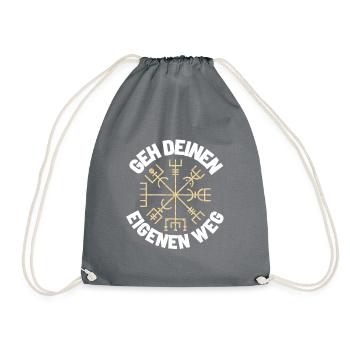 Wegweiser RUNEN viking CELTIC - VEGVISIR - Turnbeutel - Grau - Vorne