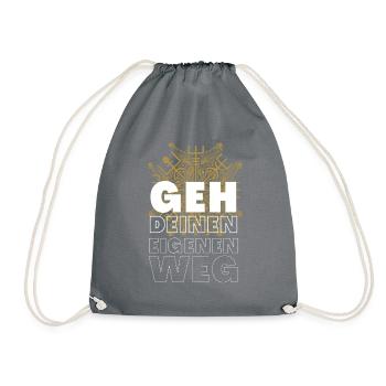 Wegweiser VEGVISIR - GEH DEINEN EIGENEN WEG - Turnbeutel - Grau - Vorne