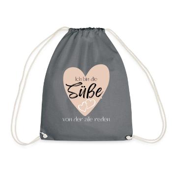 Baby Geschenkidee Muttertag Vatertag Weihnachten - Turnbeutel - Grau - Vorne