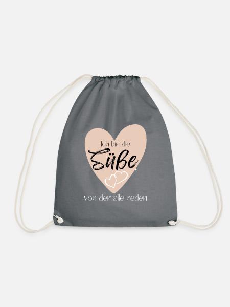 Baby Geschenkidee Muttertag Vatertag Weihnachten - Turnbeutel - Grau