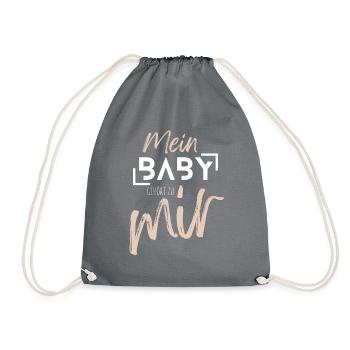 MEIN BABY gehört zu mir - Turnbeutel - Grau - Vorne