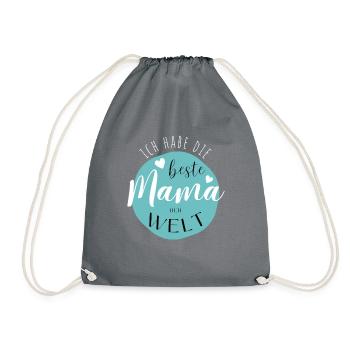 BESTE MAMA - Baby Geschenkidee Muttertag - Turnbeutel - Grau - Vorne