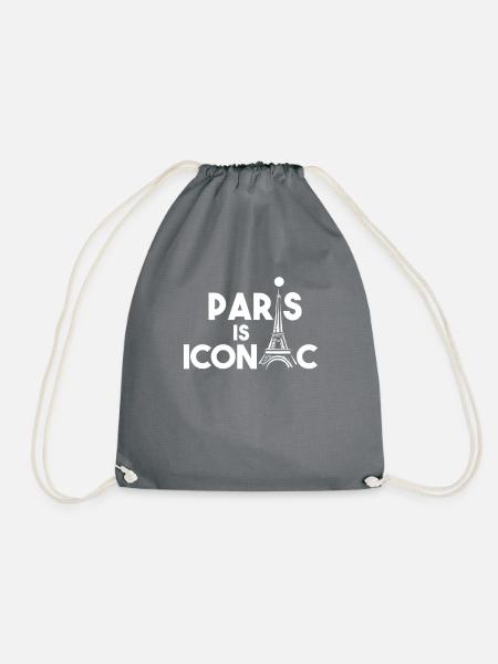 Paris ist eine Ikone - Turnbeutel - Grau