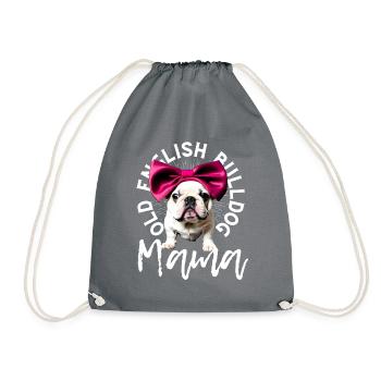 Bulldogge Bulldog Bulldoggen Mama - Turnbeutel - Grau - Vorne