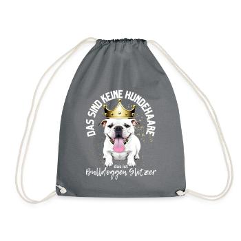 Bulldogge Bulldog Bulldoggen Mama Papa - Turnbeutel - Grau - Vorne
