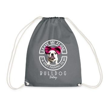 Bulldogge Bulldog Bulldoggen - Turnbeutel - Grau - Vorne