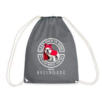 Bulldogge Bulldog Bulldoggen - Turnbeutel - Grau - Vorne