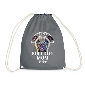 Bulldogge - BEST Bulldog MOM - Bulldoggen Mama - Sac de sport léger - gris - Devant