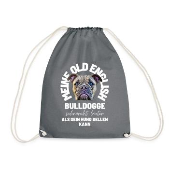 Bulldog SNORES LOUDER ... Bulldog Bulldogs - Drawstring Bag - grey - Front