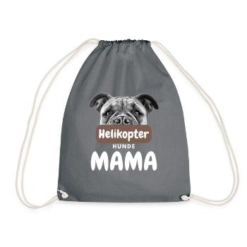 HELIKOPTER HUNDE MAMA HUND Hundefreund Papa - Turnbeutel - Grau - Vorne