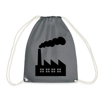 Factory with smoke - Drawstring Bag - grey - Front