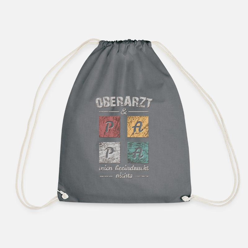 Oberarzt und Papa - Turnbeutel - Grau