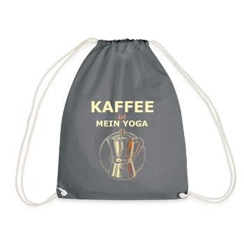 Kaffee Spruch - Turnbeutel - Grau - Vorne