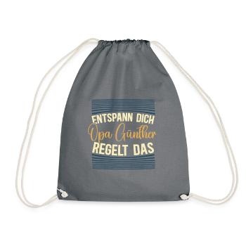 Entspann dich Opa Günther regelt das - Turnbeutel - Grau - Vorne