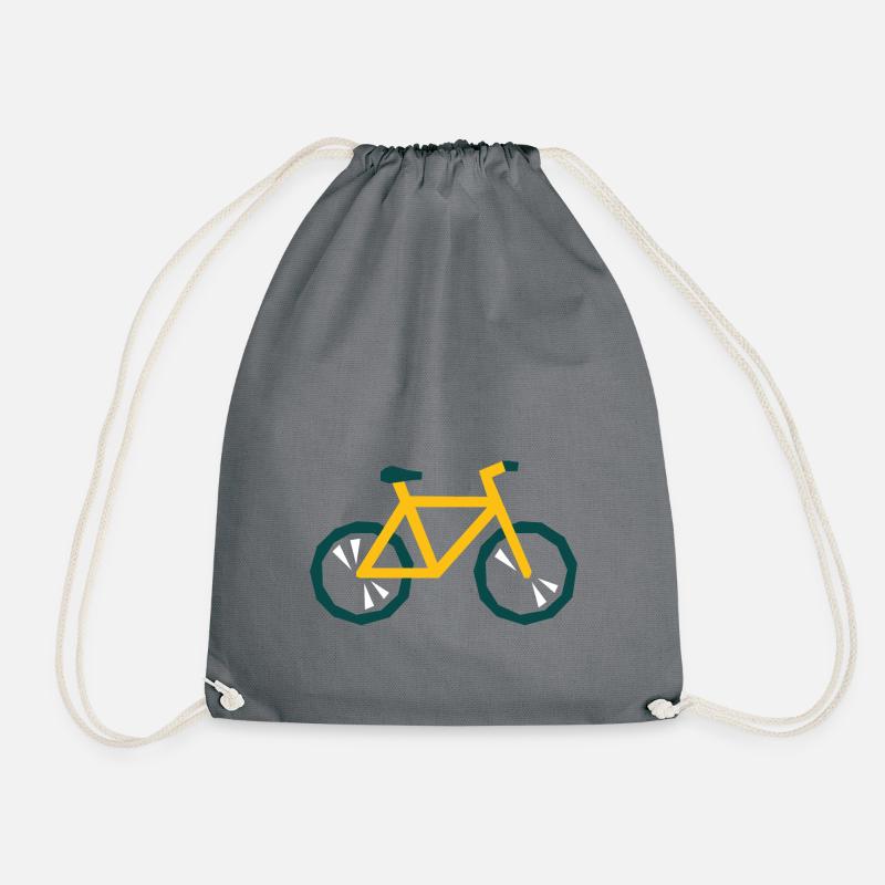 Mountain Bike Bicycle Graphic / Illustration - Drawstring Bag - grey