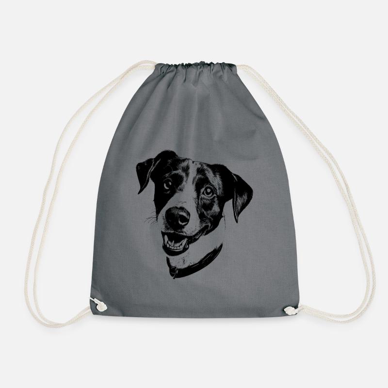 Jack Russell Terrier - Drawstring Bag - grey