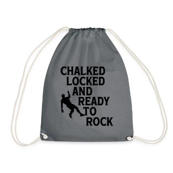Chalked Locked And Ready To Rock Rock Climber Boul - Turnbeutel - Grau - Vorne