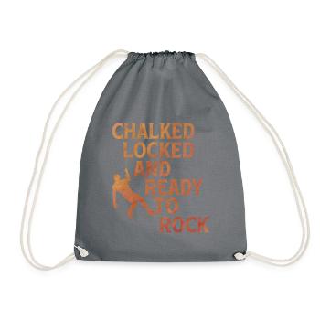Chalked Locked And Ready To Rock Rock Climber Boul - Turnbeutel - Grau - Vorne