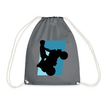 Stunt Quad ATV Quad - Drawstring Bag - grey - Front
