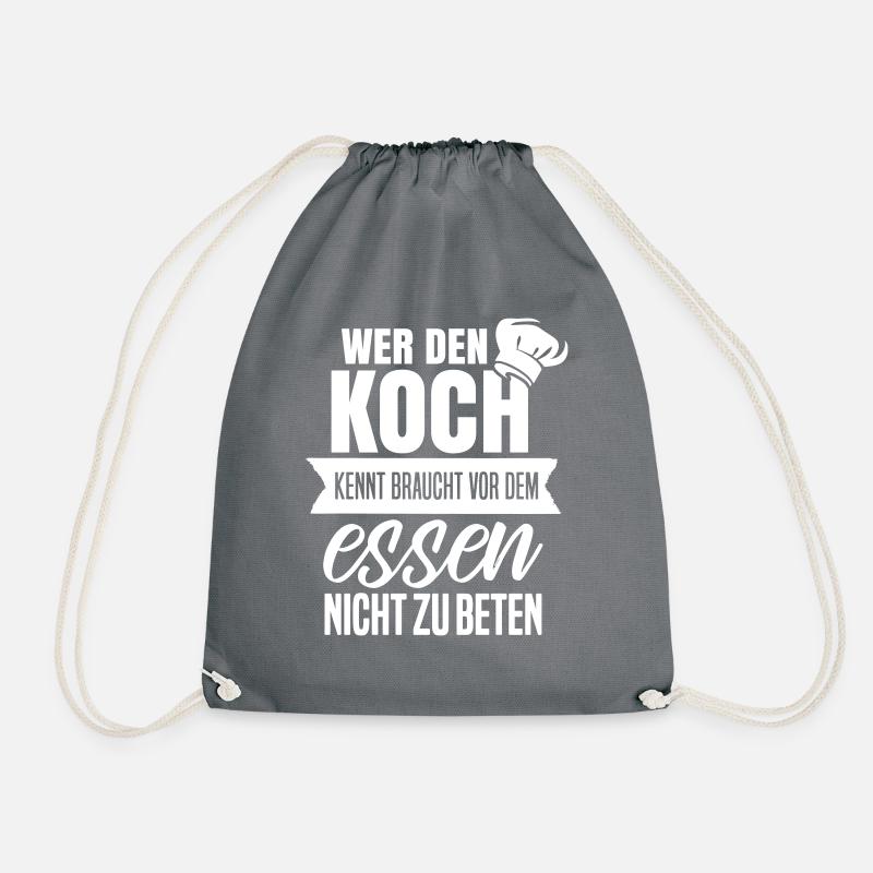 Cook Knows, avant de manger Priez Funny Gift - Sac de sport léger - gris