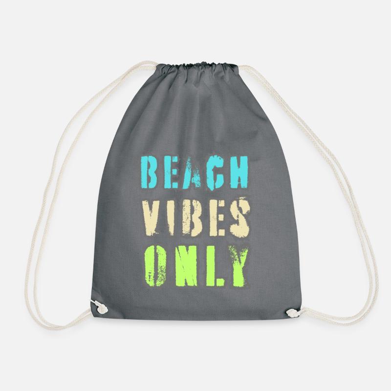 Beach Vibes Only - Drawstring Bag - grey