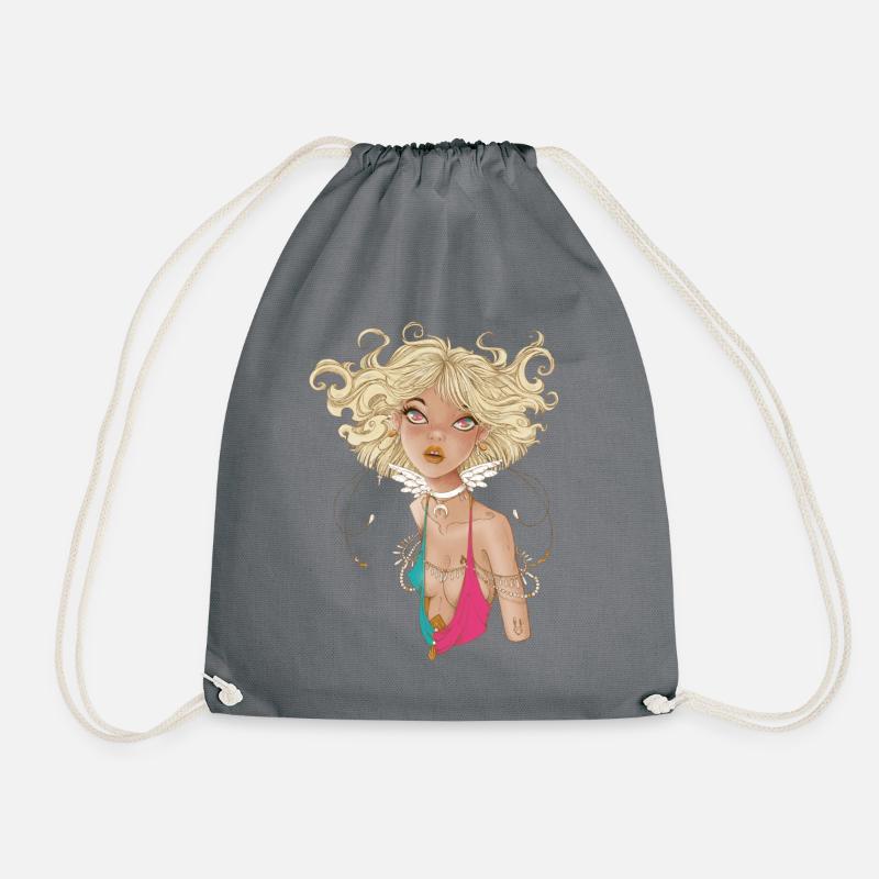 Angelic gaze - Drawstring Bag - grey