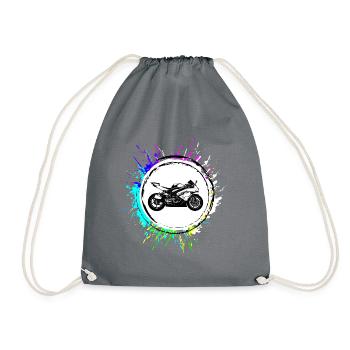 Icône de moto - Sac de sport léger - gris - Devant