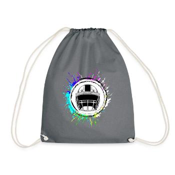 Football Helmet - Drawstring Bag - grey - Front