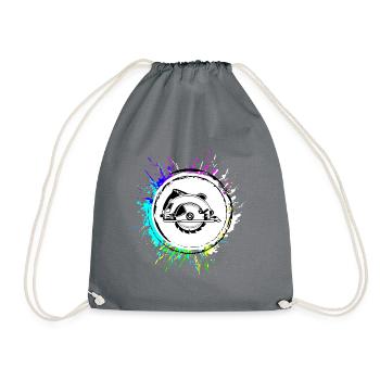 Scie circulaire à la main symbole Silhouette - Sac de sport léger - gris - Devant