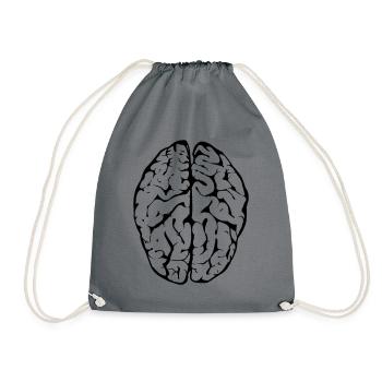 brain - Drawstring Bag - grey - Front