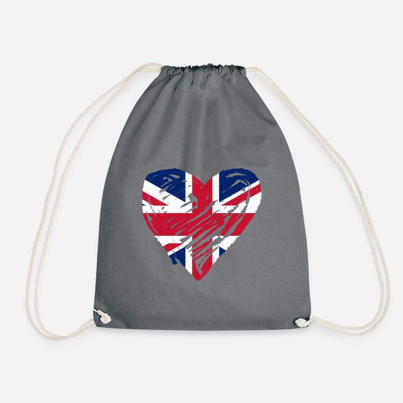 GB Heart - Drawstring Bag - grey