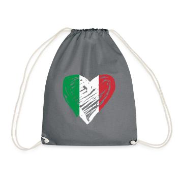 Italy Heart - Drawstring Bag - grey - Front