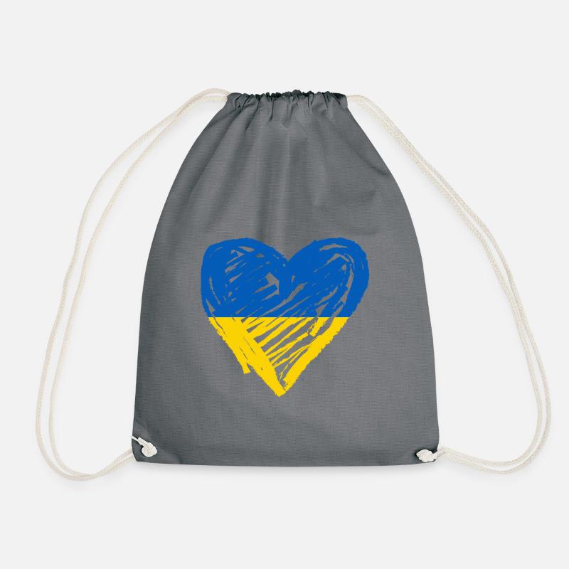 Ukraine Herz - Turnbeutel - Grau
