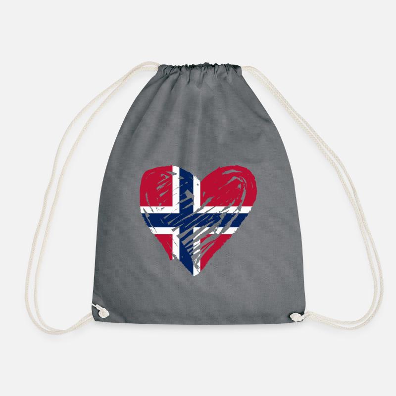 Norway Herz - Turnbeutel - Grau