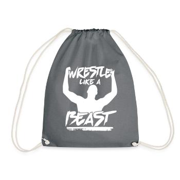Wrestle Like a Beast Wrestling Gift - Turnbeutel - Grau - Vorne